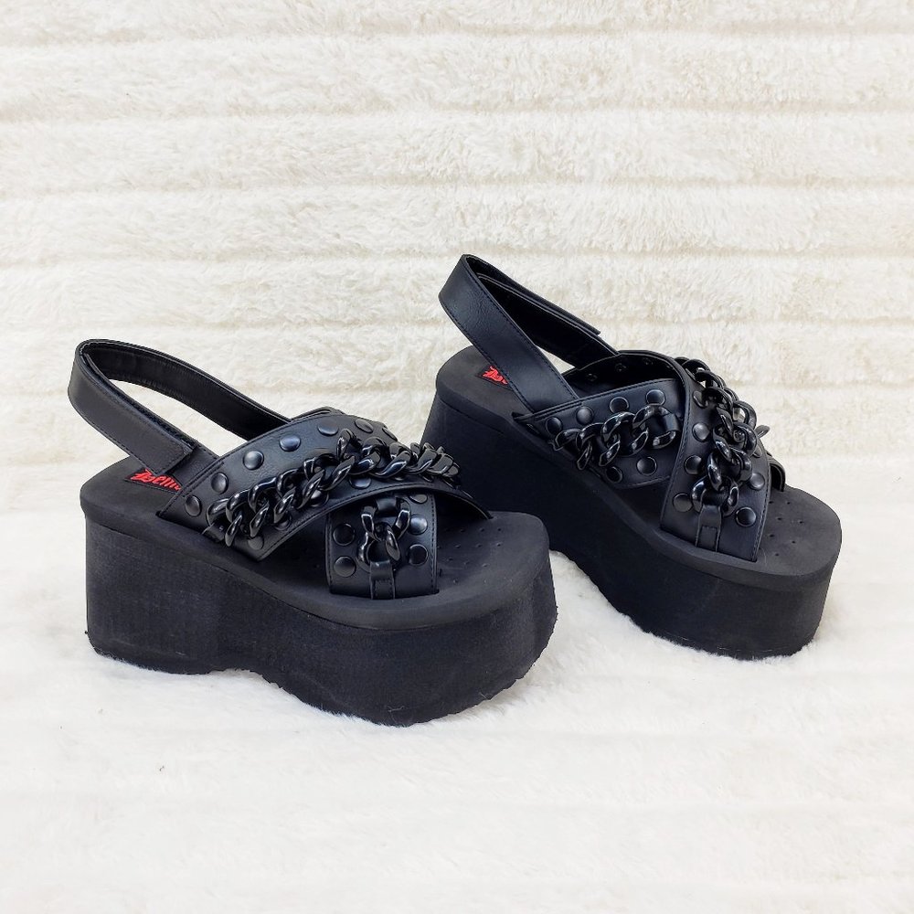 Funn 12 Goth Platform Slingback Sandals Demonia - Picture 7 of 8